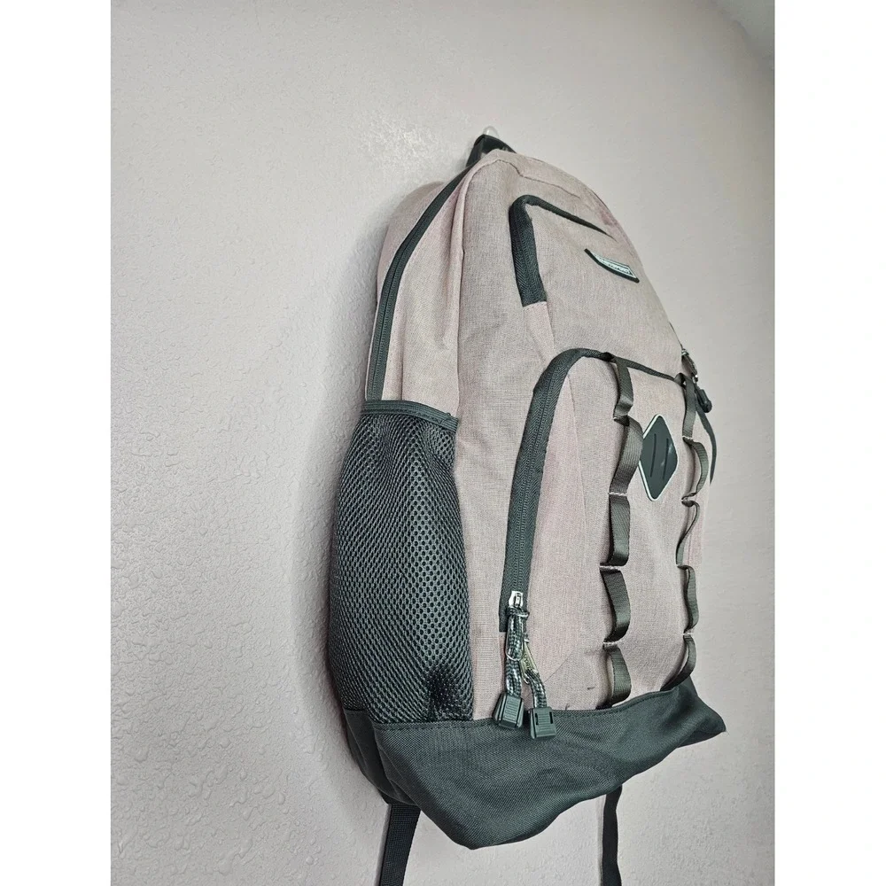 Eastsport Pink Gray Heathered Multi-Pocket Backpack School Travel Bag
